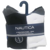 Wholesale - 6pk NAUTICA POP BAND CREW SOCKS SIZE 6-8, UPC: 193159219406